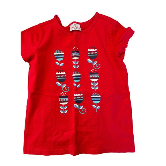 Hanna Andersson Red Flowe Shirt size 120 - Picture 1 of 3